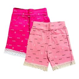 BAESD Girls Pack of 2 Typography Printed Slim Fit Shorts-image-73