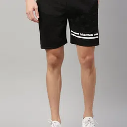 Maniac Men Typography Printed Slim Fit Outdoor Sports Shorts-image-31
