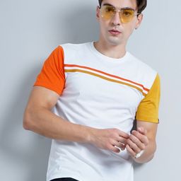 PAUL STREET Striped Bio Finish Slim Fit Pure Cotton T-shirt-image-70