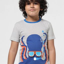 Jack & Jones Junior Boys Striped Pure Cotton Slim Fit T-shirt-picture-3