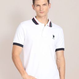 U.S. Polo Assn. Printed Collar Pure Cotton Polo Shirt-image-19