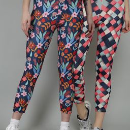 N-Gal Women Pack Of 2 Printed Dry Fit Tights-picture-37