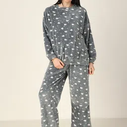 Masha Conversational Printed Pure Wool Night suit-image-9