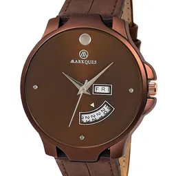 MARKQUES Men Embellished Leather Straps Digital Multi Function Watch STV-770202-58