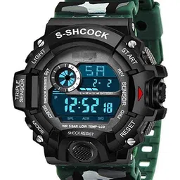 CERO Unisex Brass Dial & Stainless Steel Wrap Around Straps Digital Watch C-Army-sadi-image-1