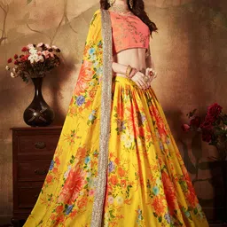 FABPIXEL Embroidered Semi-Stitched Lehenga & Unstitched Blouse With Dupatta-6