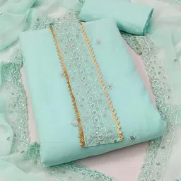 KALINI Embroidered Silk Georgette Unstitched Dress Material-image-72