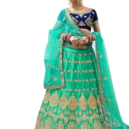 MANVAA Embroidered Semi-Stitched Lehenga & Unstitched Blouse With Dupatta-picture-7