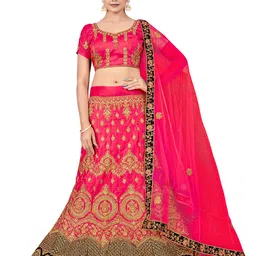 MANVAA Embroidered Beads and Stones Semi-Stitched Lehenga & Unstitched Blouse With Dupatta-picture-54