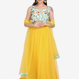 Warthy Ent  Embroidered Beads and Stones Semi-Stitched Lehenga & Unstitched Blouse With-image-40