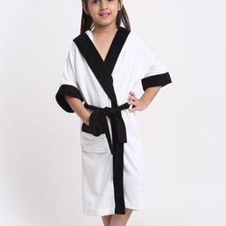 Creeva Solid Hooded Bath Robe-34