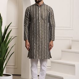 SOJANYA Floral Embroidered Regular Kurta With Churidar-image-77