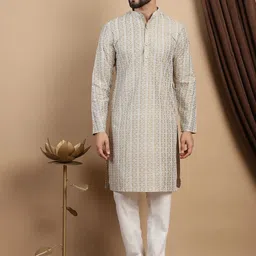 Anouk Embroidered Regular Thread Work Pure Cotton Kurta & Churidar-42