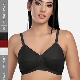 StyFun Pack Of 3 Full Coverage All Day Comfort Dry Fit Cotton Everyday Bra-picture-17