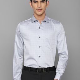Allen Solly Men White Slim Fit Checked Pure Cotton Formal Shirt-picture-15
