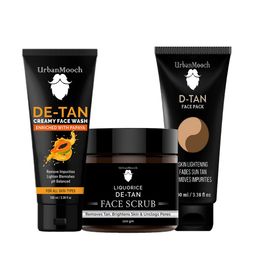 UrbanMooch Men De-Tan Skincare Combo - Face Wash 100ml - Face Scrub 100g - Face Pack 100ml-15