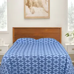 Saral Home Blue & Navy Blue Floral Cotton 210 TC Queen Bedsheet with 2 Pillow Covers-image-83