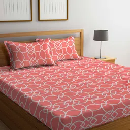 KLOTTHE Geometric Printed 300 TC King Bedsheet with 2 Pillow Covers-image-16