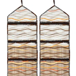 Kuber Industries Cream-Colored 2 Pieces Zig Zag Design Foldable Organisers-25
