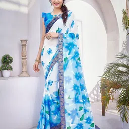 KALINI Floral Printed Lace Georgette Saree-picture-20
