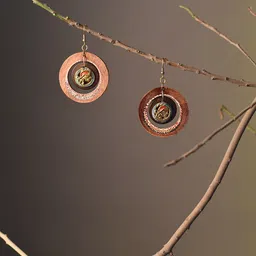 AAKRITI ART CREATIONS Brass-Plated Circular Wooden Drop Earrings-30