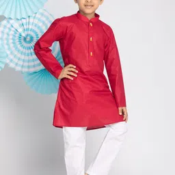 JBN Creation Boys Mandarin Collar Kurta with Pyjamas & Cap-95