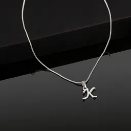 Estele Rhodium-Plated Initial K Pendant With Chain-image-89