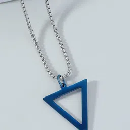 SALTY Blue Secret Men Silver-Plated Stainless Steel Contemporary Pendant with Chain-image-57