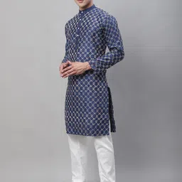 SOJANYA Geometric Embroidered Thread Work Kurta With Churidar-picture-28