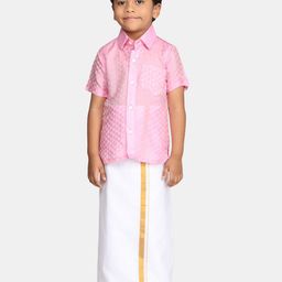 Sethukrishna Boys Ethnic Shirt with Readymade Veshti Clothing Set-27