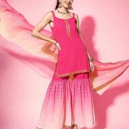 Ahalyaa Ombre Printed Shoulder Straps Straight Sharara Set With Dupatta-picture-22