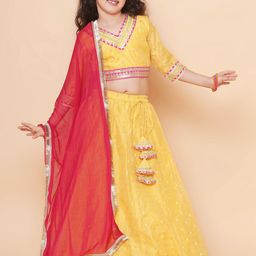 Bitiya by Bhama Girls Ready to Wear Lehenga & Blouse With Dupatta-picture-10