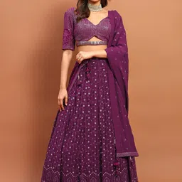 Soniya g Embellished Chikankari Sequinned Ready to Wear Lehenga & Blouse With Dupatta-picture-36