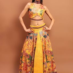 Soniya g Embellished Sequinned Cotton Ready to Wear Lehenga & Blouse With Dupatta-image-48