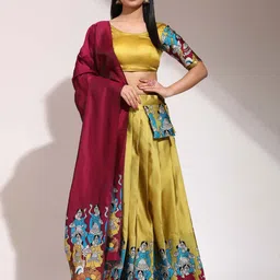 Fabcartz Printed Semi-Stitched Lehenga & Blouse With Dupatta-picture-14