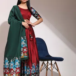Fabcartz Printed Semi-Stitched Lehenga & Blouse With Dupatta-picture-30