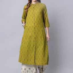 Pistaa Women Green Printed Kurta with Palazzo-picture-47