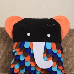 My Gift Booth Set Of 2 Black & Orange Elephant-Shaped Cushions With Filler-picture-33