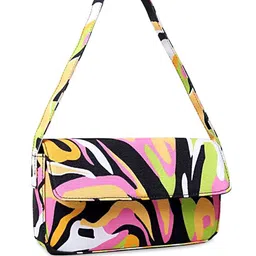 DressBerry Abstract Printed Structured Shoulder Bag-image-13