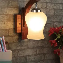 Devansh White Wooden Wall Lamps With Glass-image-26