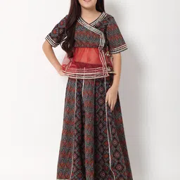 Readiprint Fashions Girls Ethnic Motifs Printed Gotta Patti Cotton Lehenga With Choli-image-39