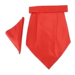 Alvaro Castagnino Men Orange Solid Cravet with Pocket Square-image-82