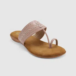 Sole To Soul Textured One Toe Flats With Laser Cuts-48