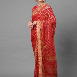 Anouk Bandhani Pure Georgette Saree-image-31