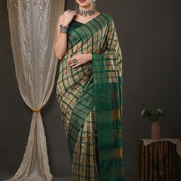 Saree mall Checks Silk Blend Saree-image-51