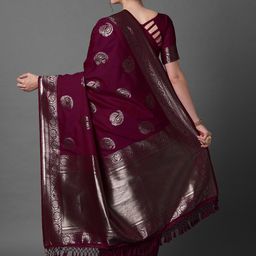 Mitera Ethnic Motifs Woven Design Zari Banarasi Saree-picture-51