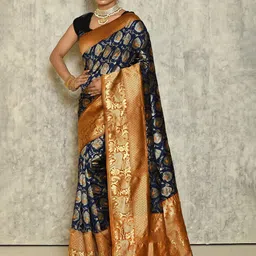 Anouk Woven Design Zari Silk Blend Paithani Saree-34