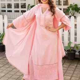 Label Shaurya Sanadhya V-Neck Pure Cotton Kurta with Palazzos & Dupatta-picture-44