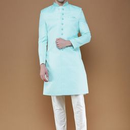 Sanwara Floral Jacquard Designer Sherwani With Pant-image-17