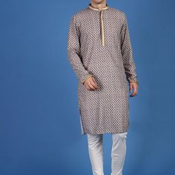 Sanwara Ethnic Motifs Embroidered Thread Work Pure Cotton Kurta with Pyjamas-picture-15